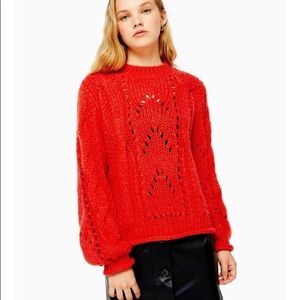 Topshop bright orange knit sweater